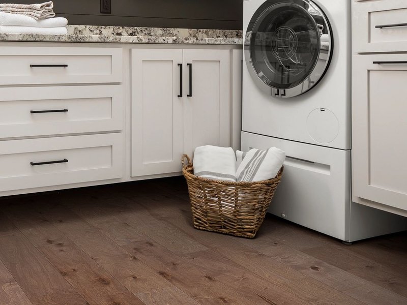 Laundry Room with wood flooring - Lacey's The Carpetmaster in VT